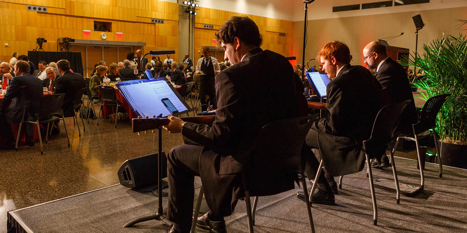 Musicians at an event in the Campus Center.